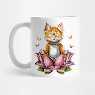 Kawaii Cat Meditation Mug